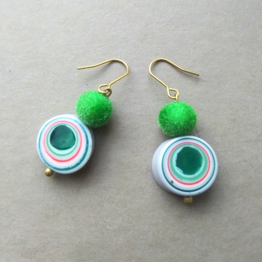 Small 'Modern Industry' Dangles (Green) - Picture 2 of 3